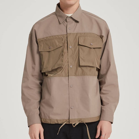 Boysnextdoor Patchwork Shirt Jacket Grey